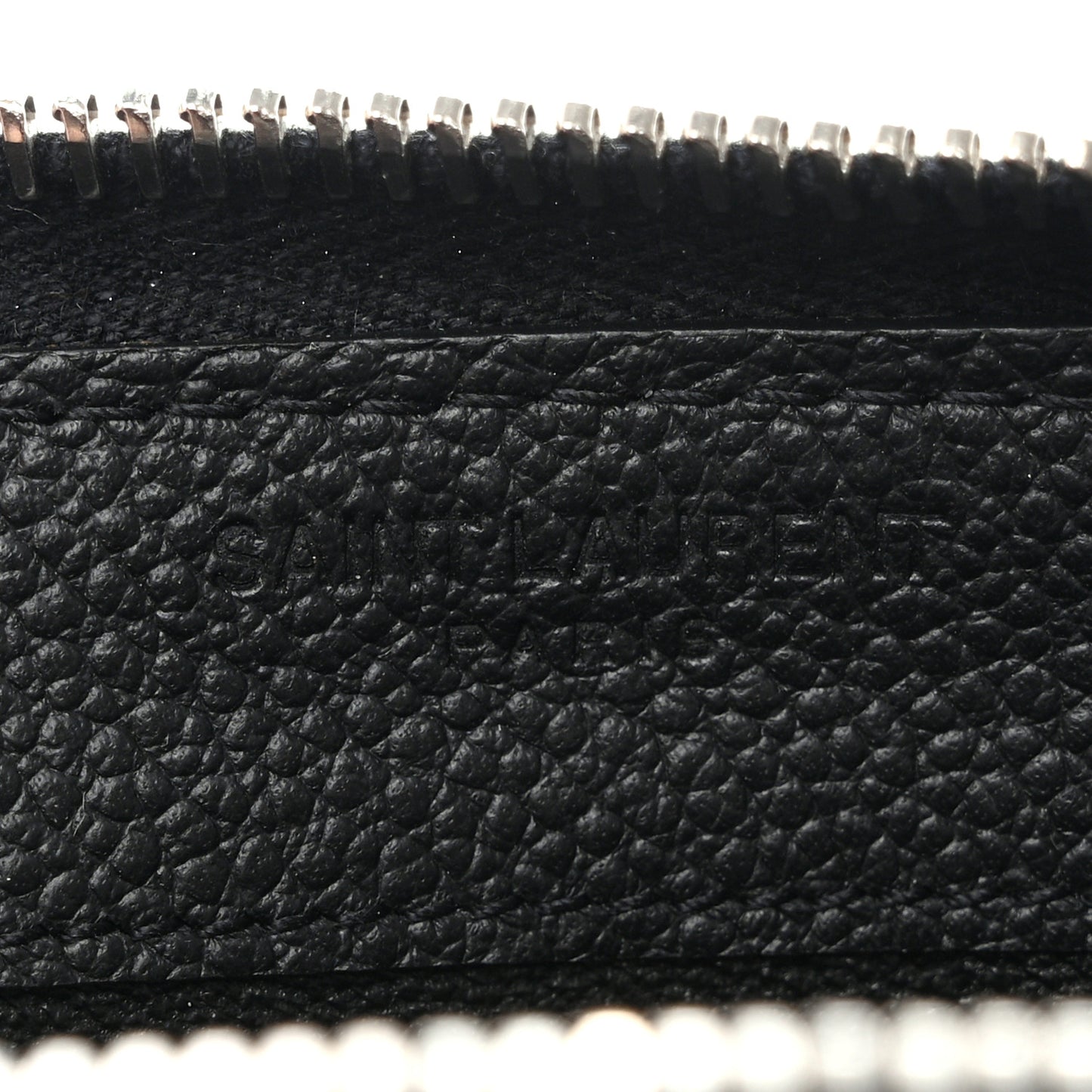 Grained Calfskin Rive Gauche Zip Around Wallet Black