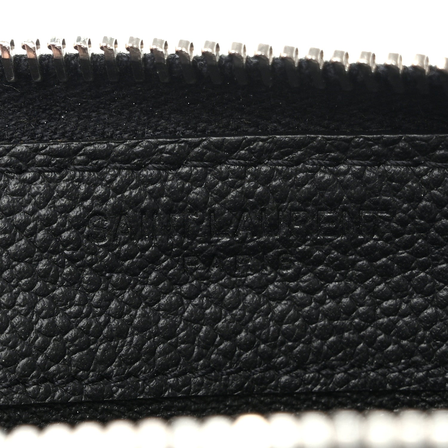 Saint Laurent Grained Calfskin Rive Gauche Zip Around Wallet Black 6 of 10