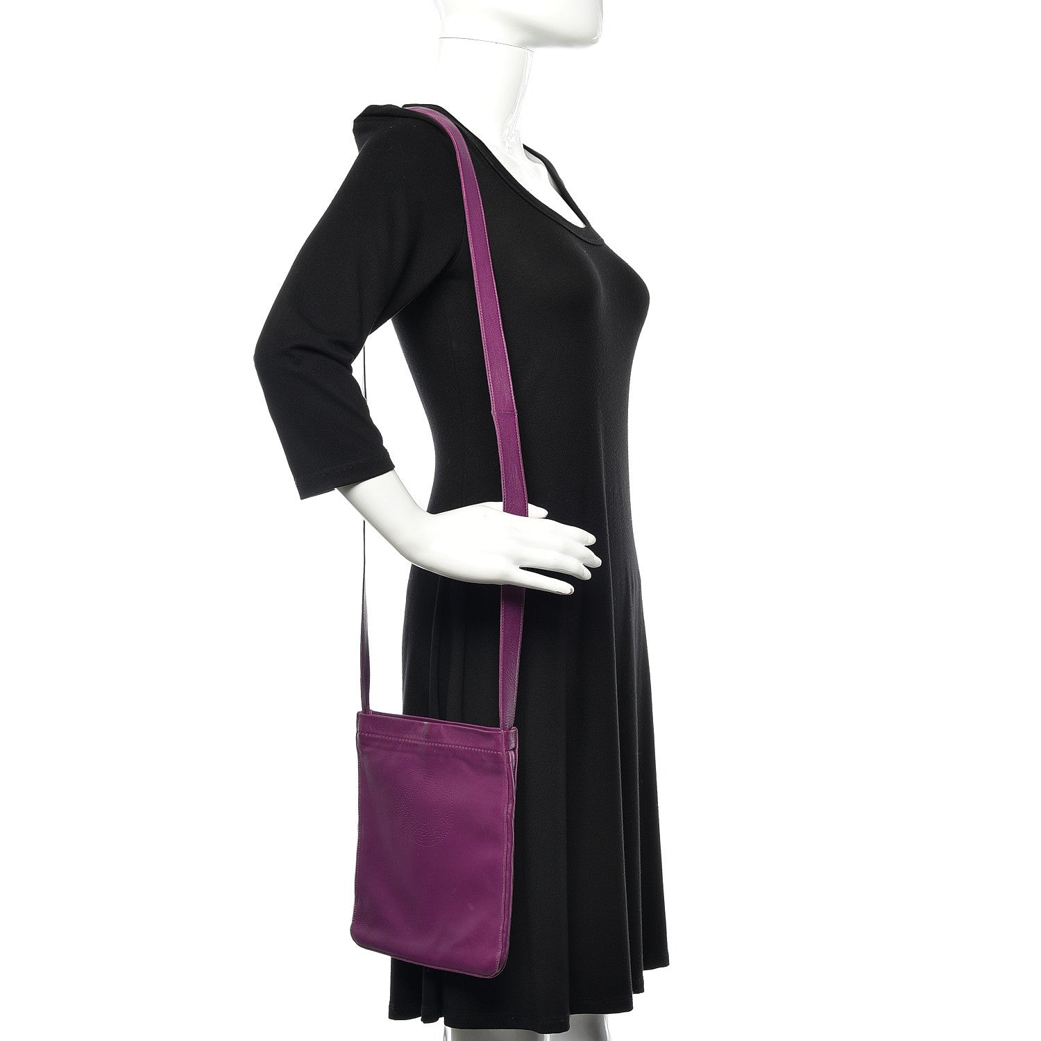 Hermes Lambskin Clou De Selle Pouch Violet 2 of 10