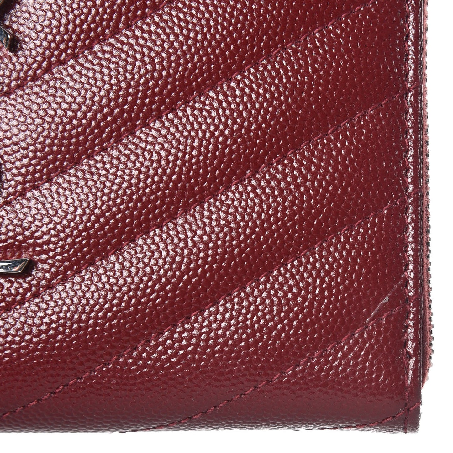 Grain De Poudre Matelasse Chevron Monogram Zip Around Wallet Palissandre
