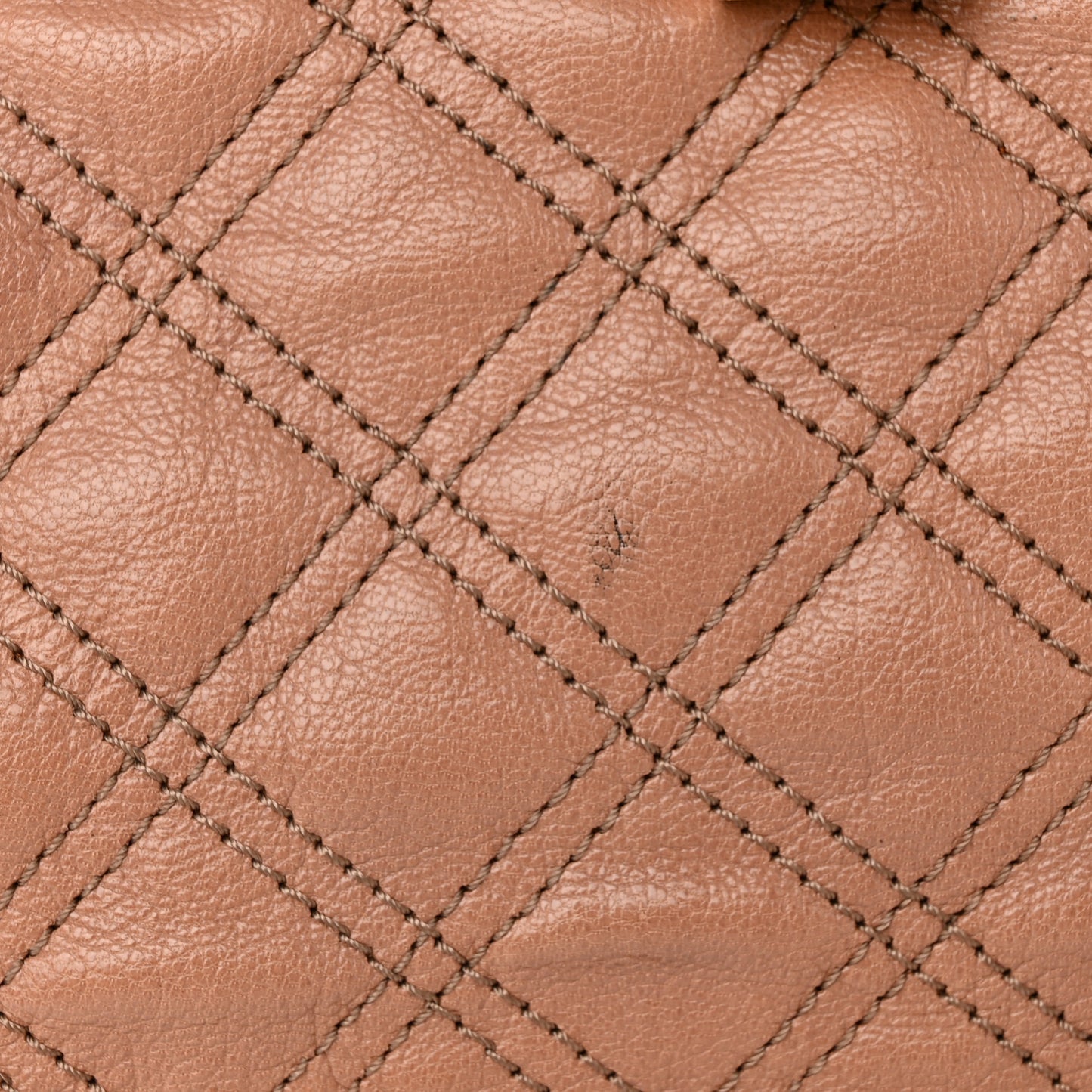 Lacquered Goatskin Quilted Karlie Satchel Brown