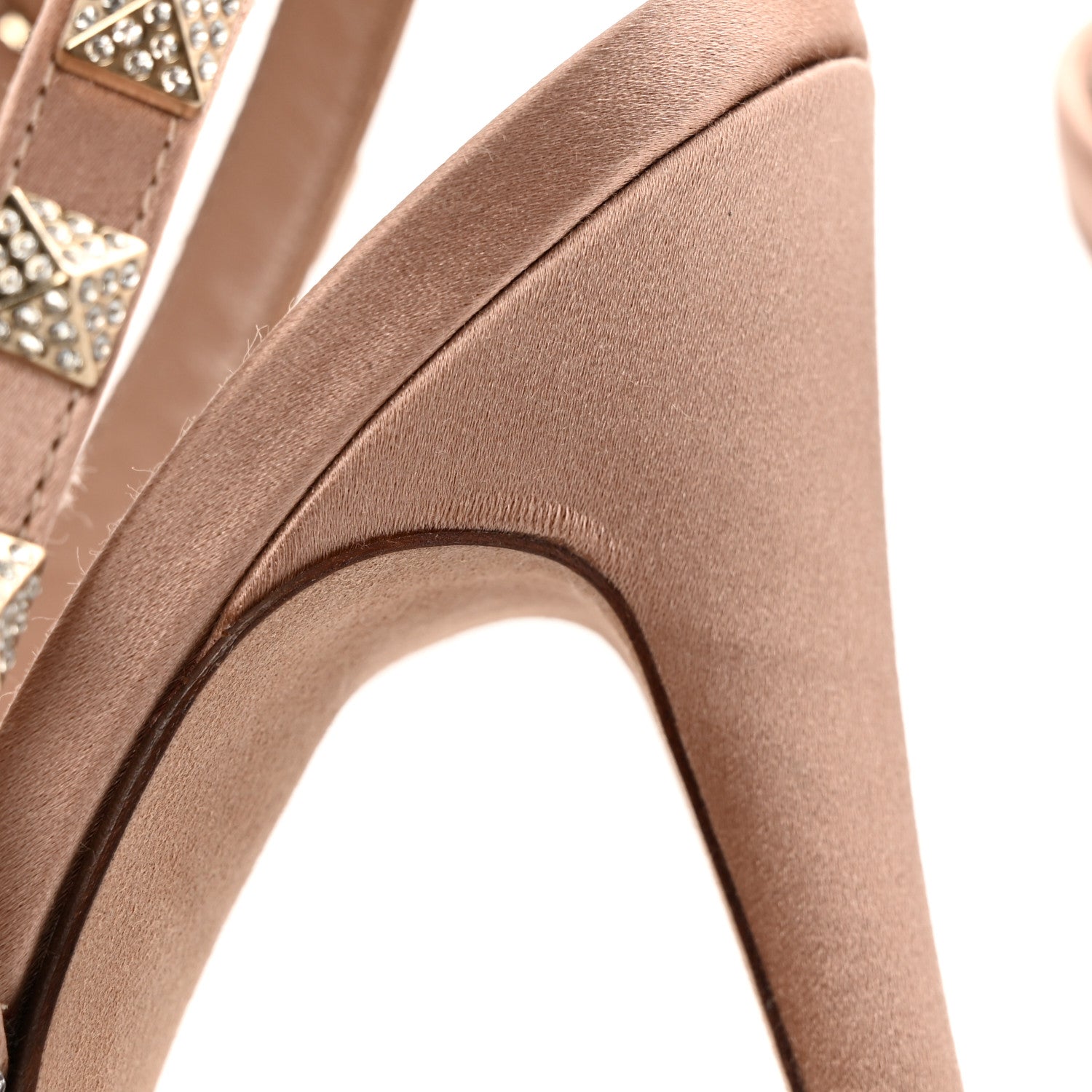 Valentino Garavani Crystal Embellished Rockstud Ankle Strap 100mm Pumps 41 Silver Rose Canalle 13 of 14