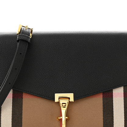 Burberry Derby Calfskin House Check Small Macken Crossbody Bag Black 7 of 10