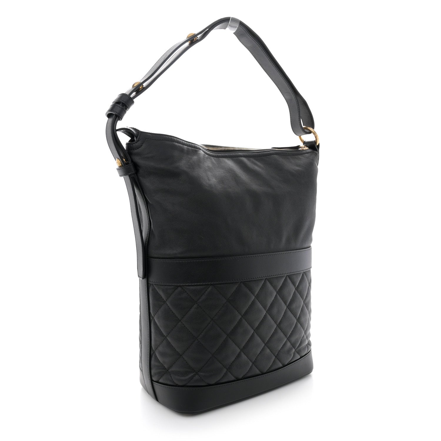 Chanel Caviar Lambskin Quilted Casual Style Hobo Black 3 of 12