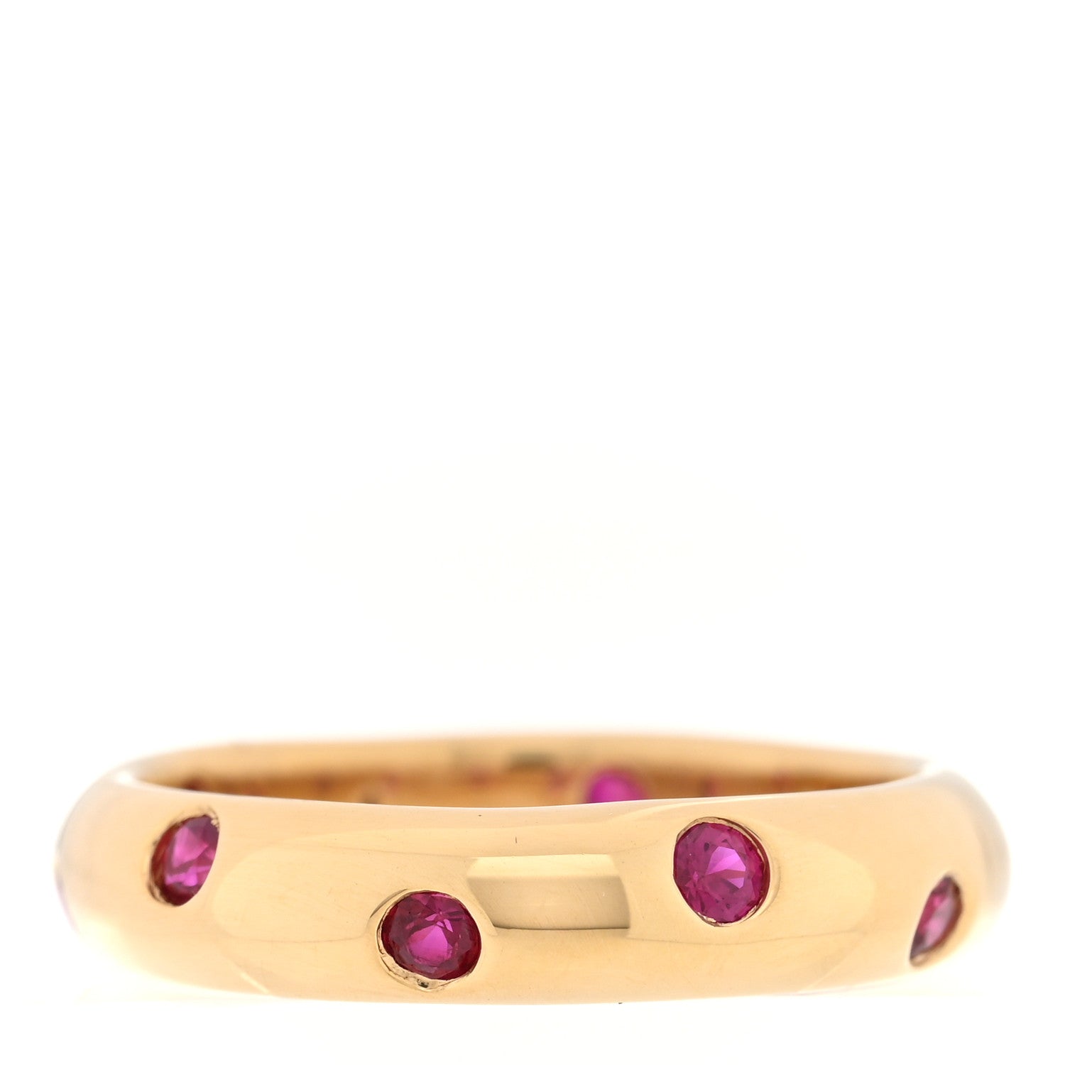 Tiffany 18K Yellow Gold Ruby Etoile Band Ring 53 6.25 1 of 5