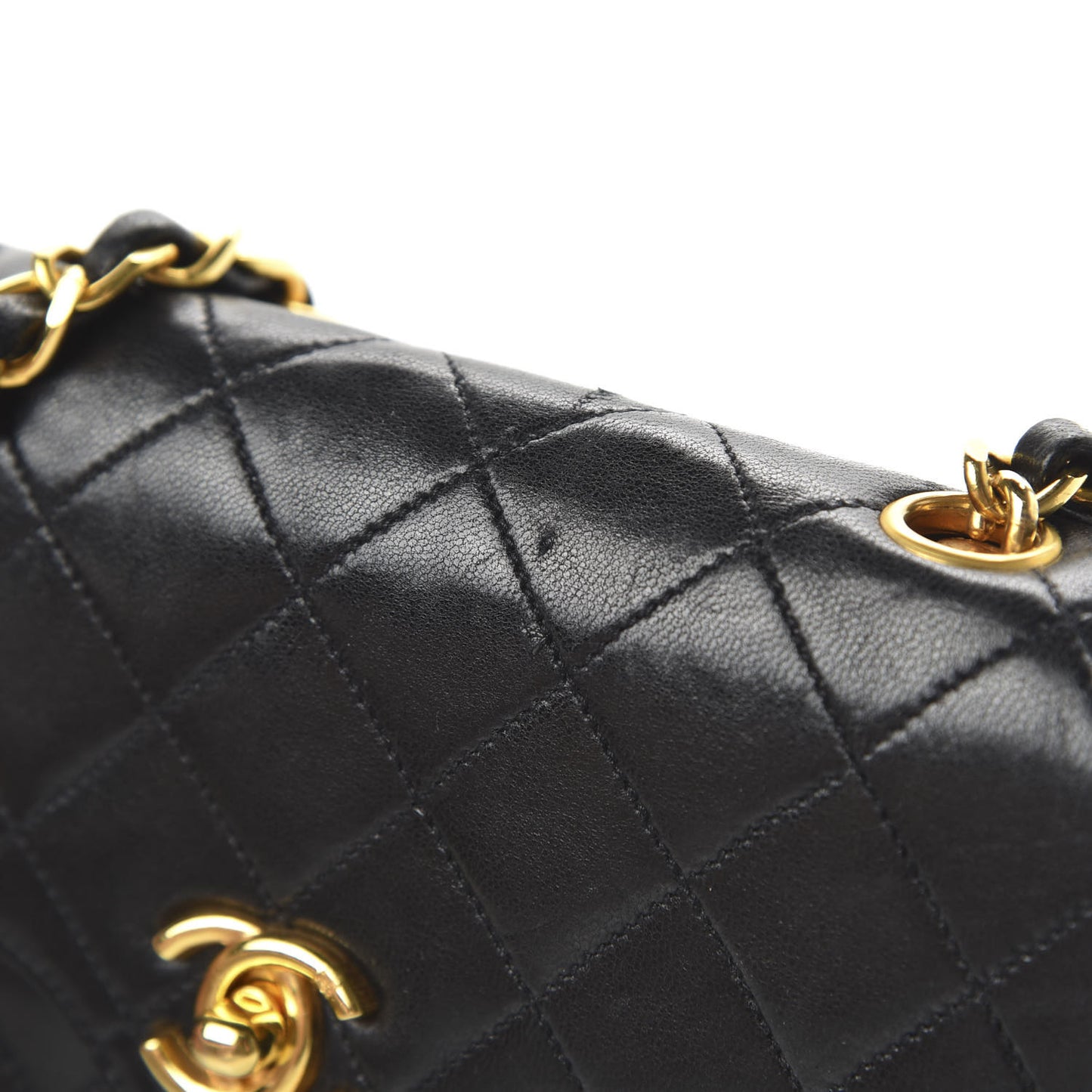 Lambskin Quilted Flap Bag Black
