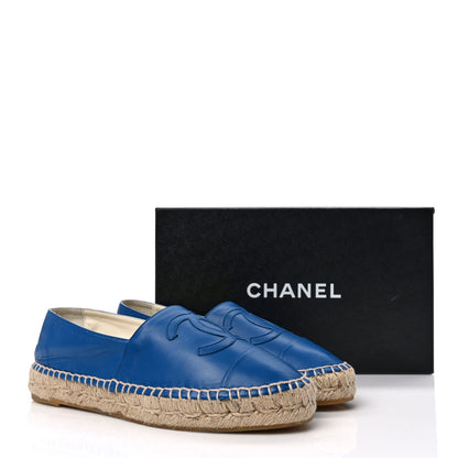Chanel Lambskin CC Espadrilles 38 Blue 8 of 8