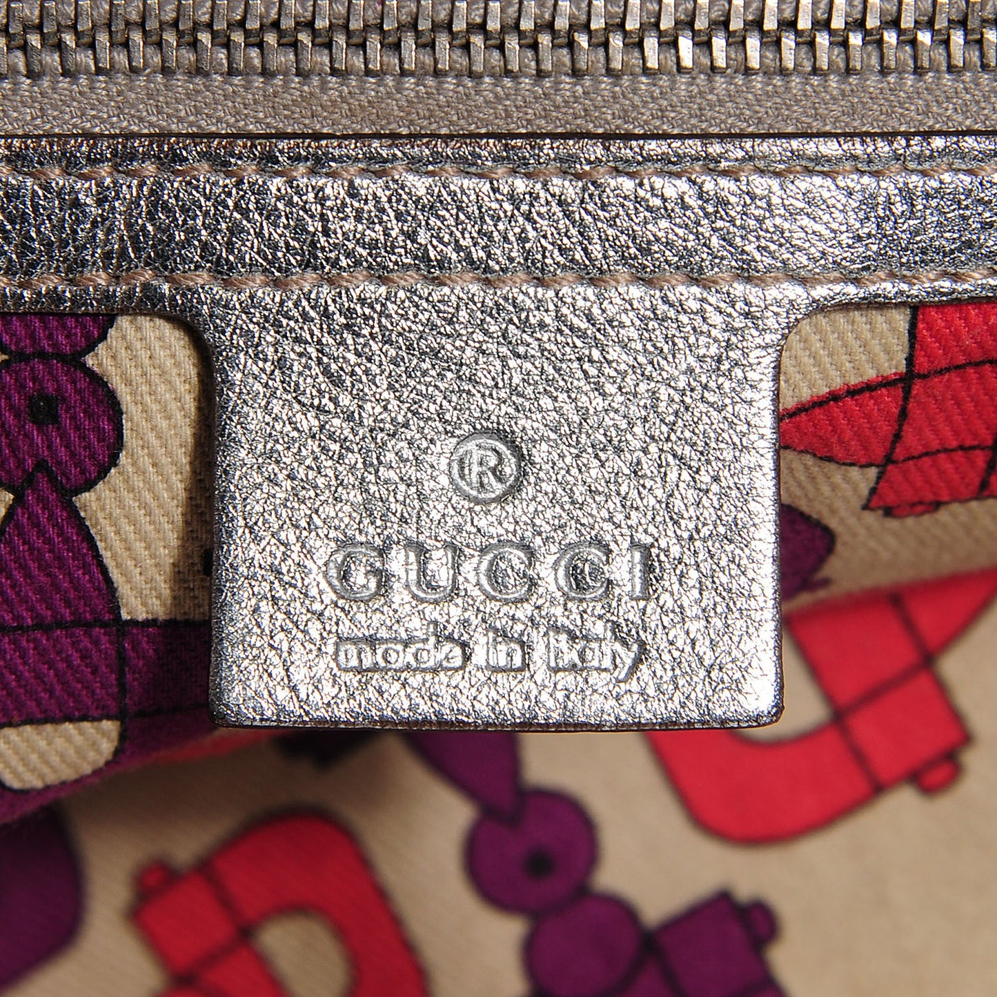 Guccissima Medium Britt Tote Silver