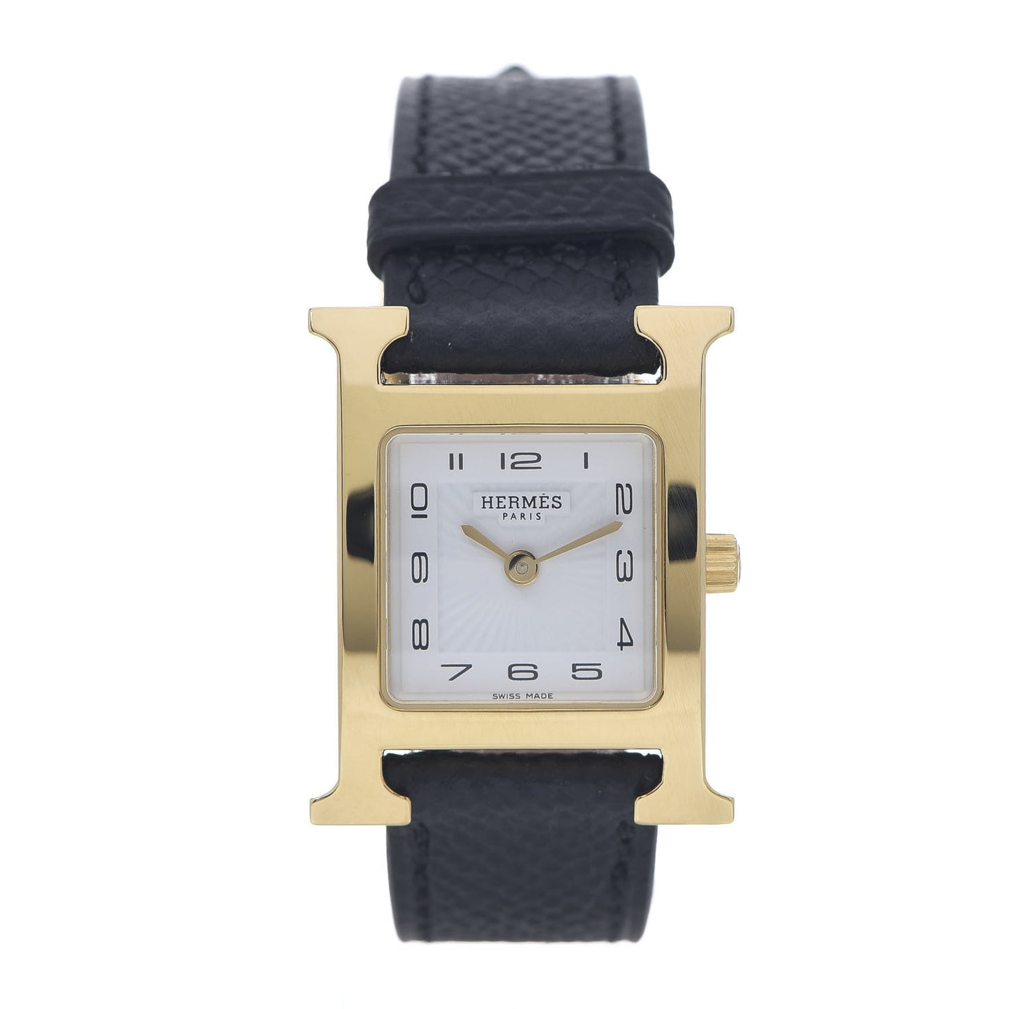 Stainless Steel Epsom 21mm Heure H Hour Quartz Watch Noir