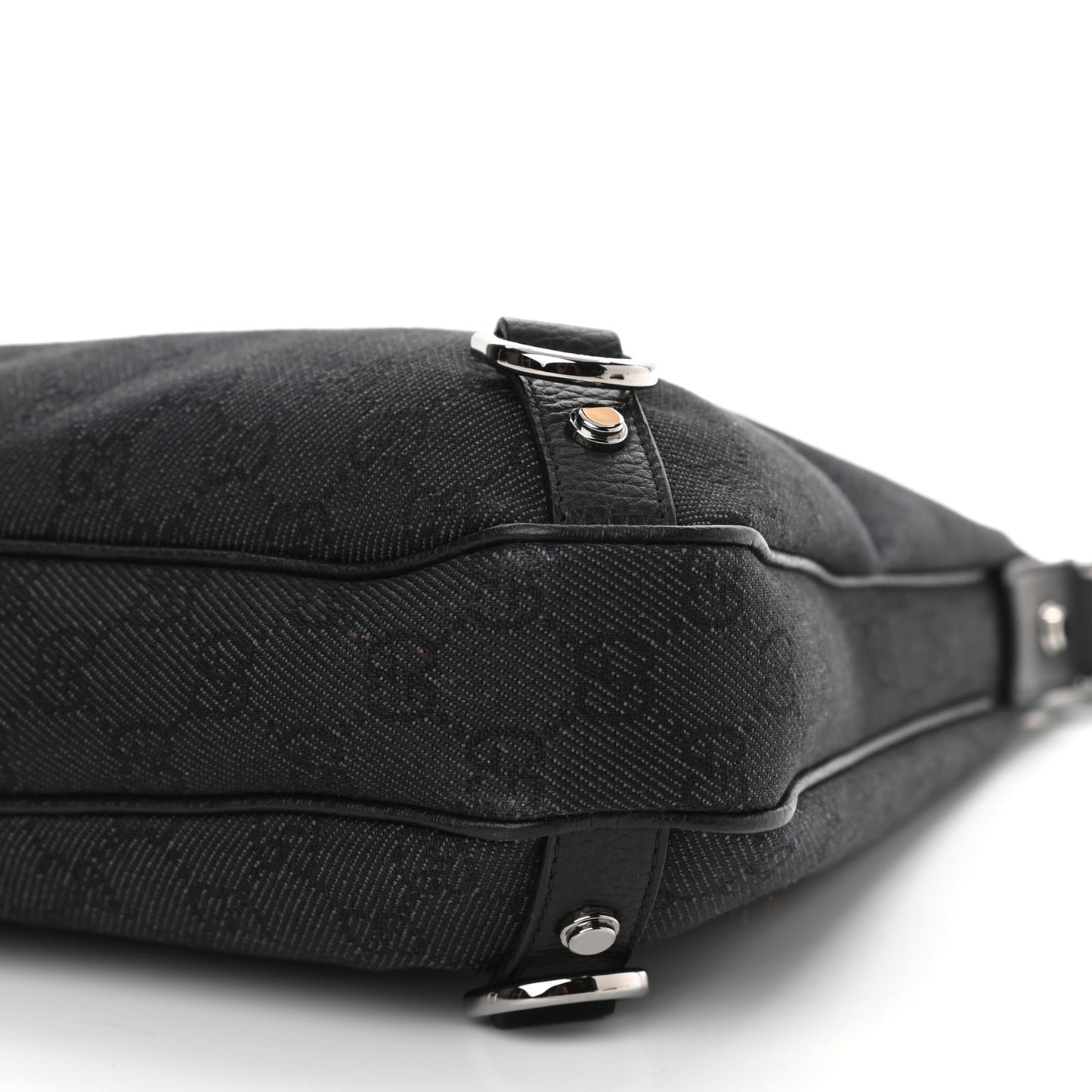 Denim Monogram Abbey D Ring Hobo Black