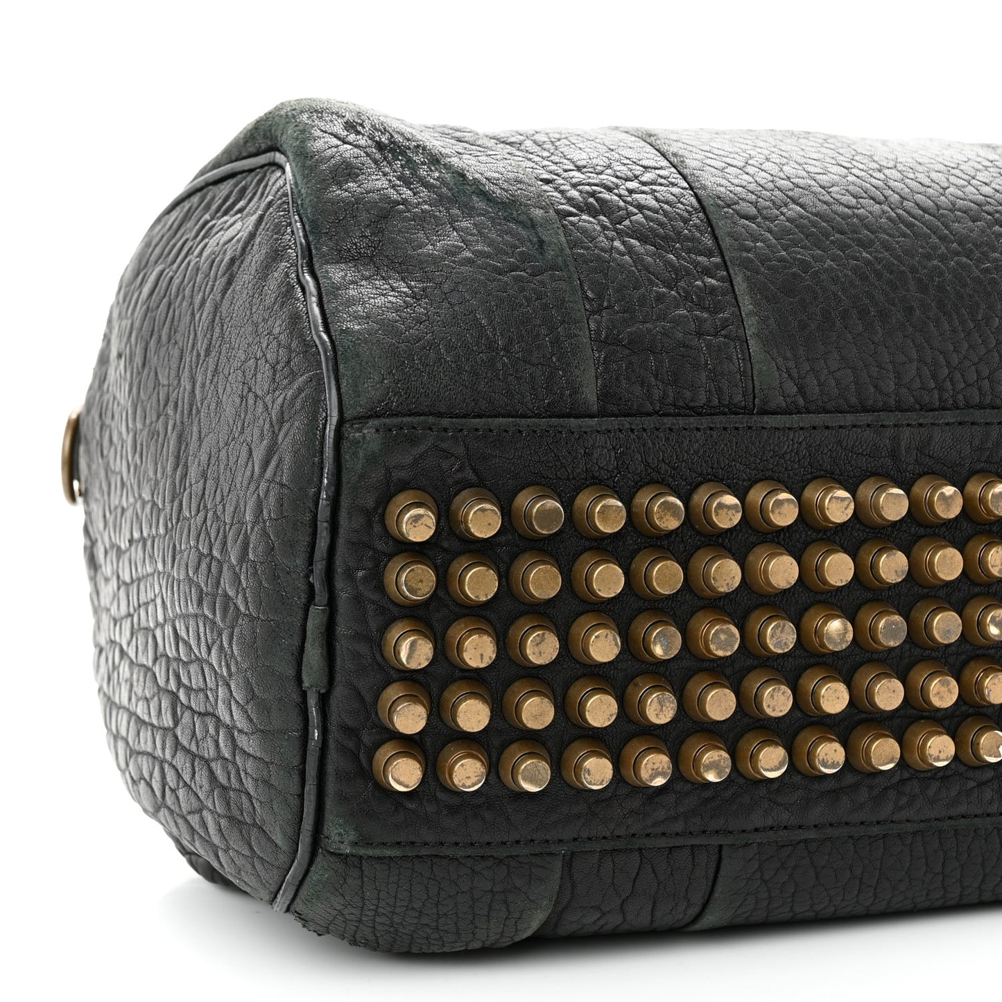 Pebbled Lambskin Rocco Black Antique Brass Hardware