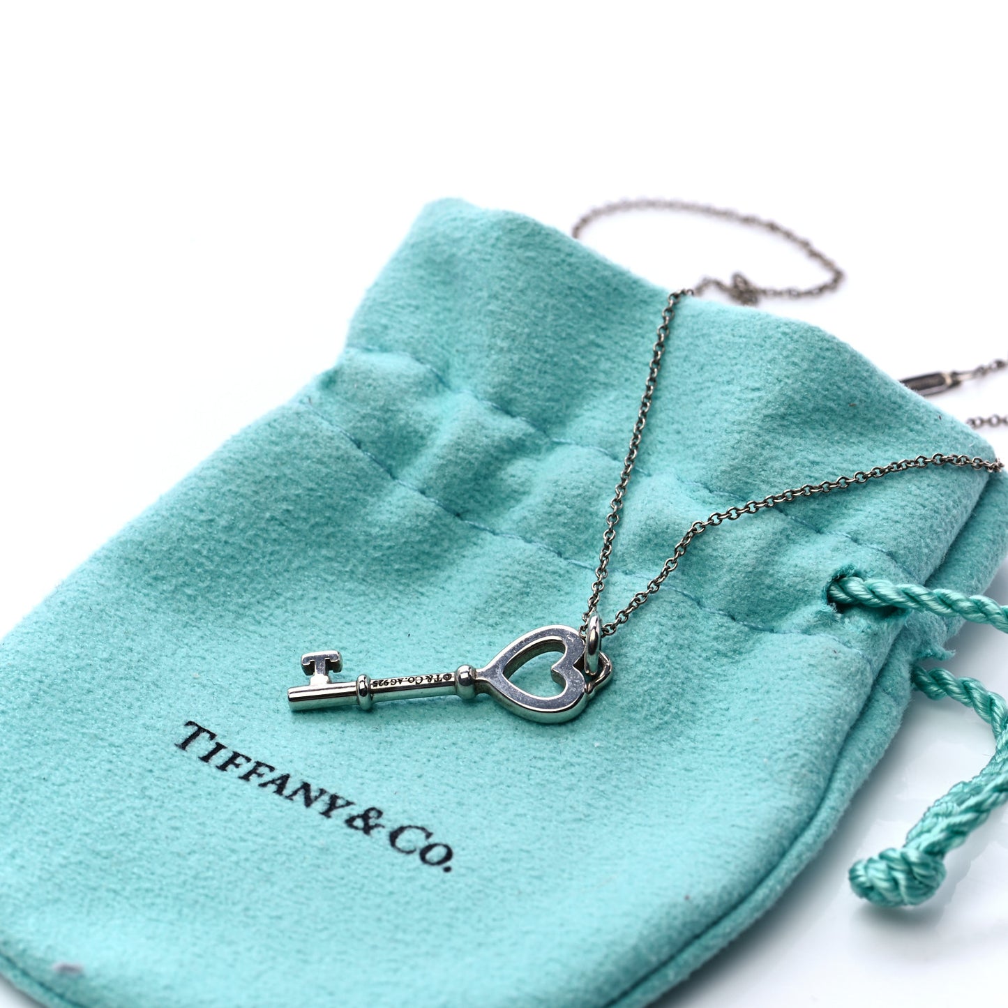 Sterling Silver Heart Key Pendant Necklace