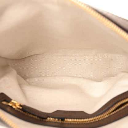 Gucci Monogram Jumbo GG Textured Dollar Calfskin Web Messenger Shoulder Bag Camel Ebony New Acero 5 of 10