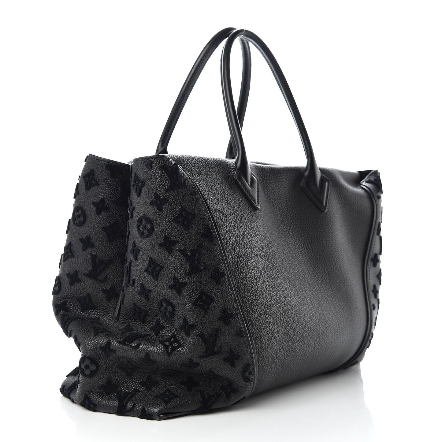 Cuir Orfevre Veau Cachemire Tote W GM Black