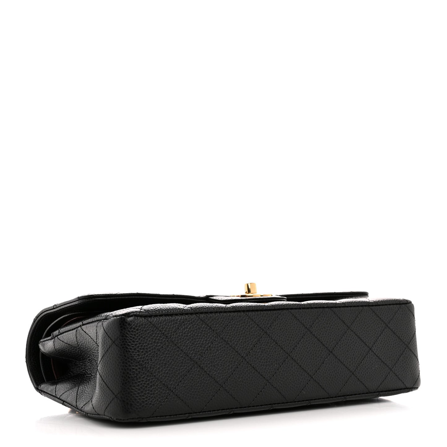 Caviar Quilted Medium Double Flap Black