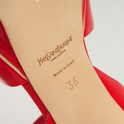 Saint Laurent Vitello Vernice Tribute 75 Platform Sandals 36 Red 6 of 6