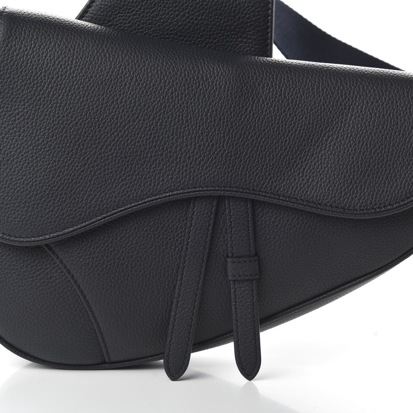 Grained Calfskin Saddle Bag Navy Blue
