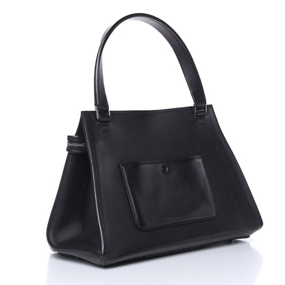 Celine Textured Calfskin Small Bi-Color Edge Shoulder Bag Black Cream 3 of 12