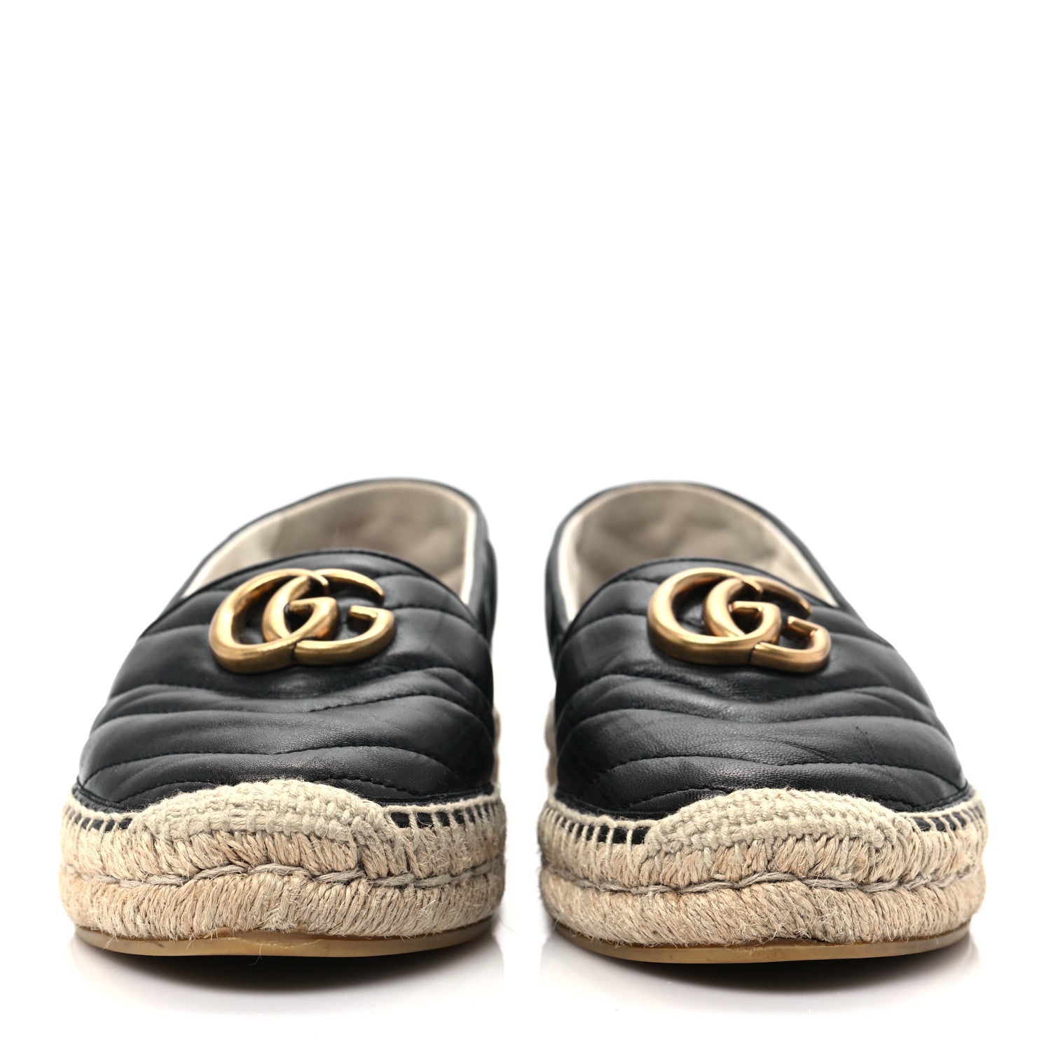 Gucci Nappa Matelasse GG Marmont Espadrilles 37.5 Black 2 of 9
