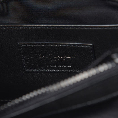 Saint Laurent Sheepskin Matelasse Chevron Monogram Monochrome Medium College Bag Black 8 of 14