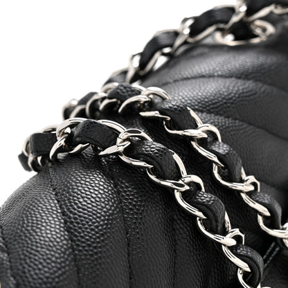 Chanel Caviar Chevron Quilted Mini Rectangular Flap Black 13 of 14