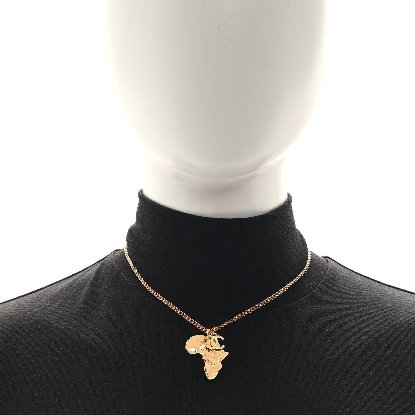 Crystal Pearl CC Africa Pendant Necklace Gold White