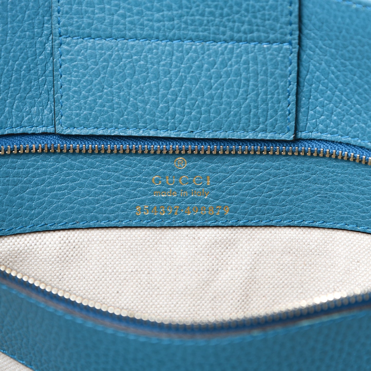 Dollar Calfskin Medium Swing Tote Marine Deep Cobalt