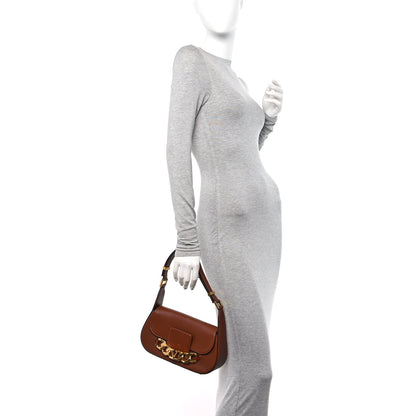Valentino Garavani Smooth Calfskin Vlogo Chain Shoulder Bag Saddle Brown 2 of 11