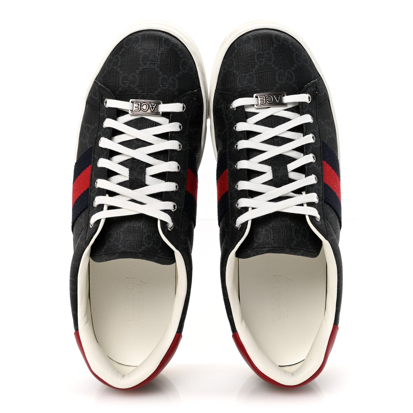 GG Supreme Monogram Web Mens New Ace Sneakers 8.5 Black