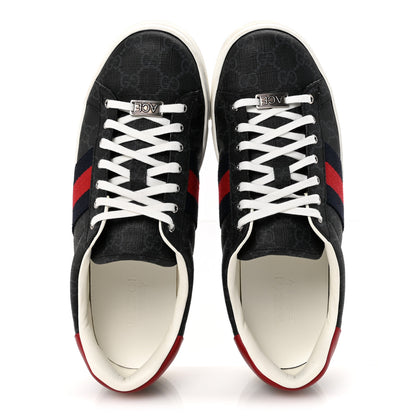 Gucci GG Supreme Monogram Web Mens New Ace Sneakers 8.5 Black 2 of 10