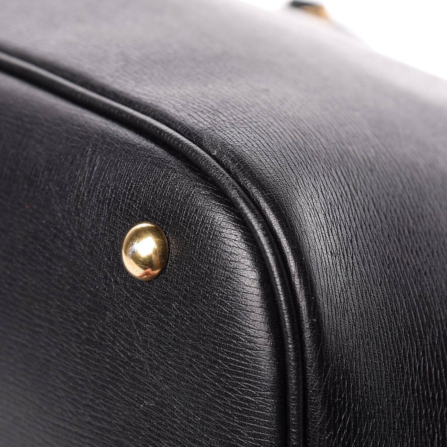 Textured Calfskin Large Bright Bit Tote Black