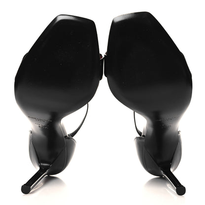 Saint Laurent Patent Calfskin Amber 105 Ankle Strap Sandals 36.5 Black 5 of 9