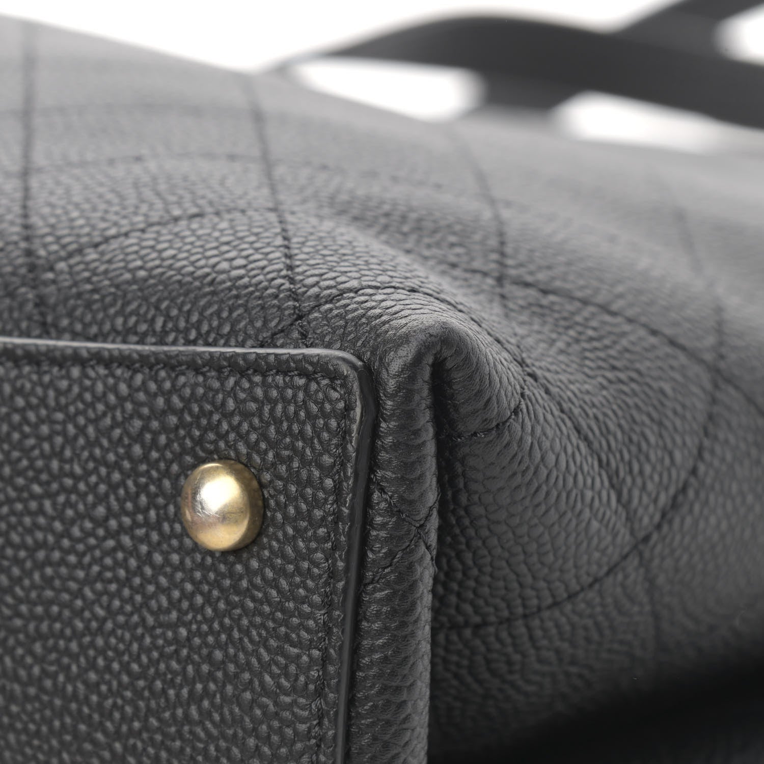 Chanel Caviar Stitched Large Shopping Tote Bag Black 12 of 14