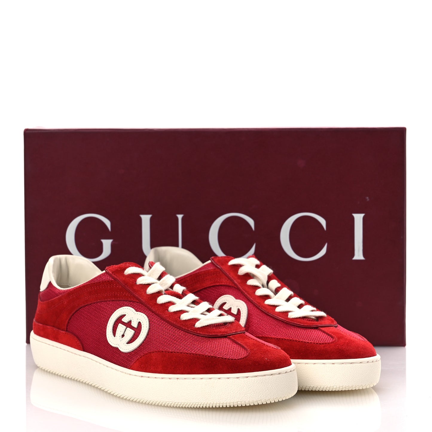 Suede Nylon Mens G75 Sneaker 8 Red