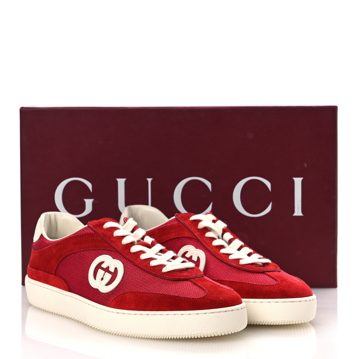Gucci Suede Nylon Mens G75 Sneaker 8 Red 11 of 11