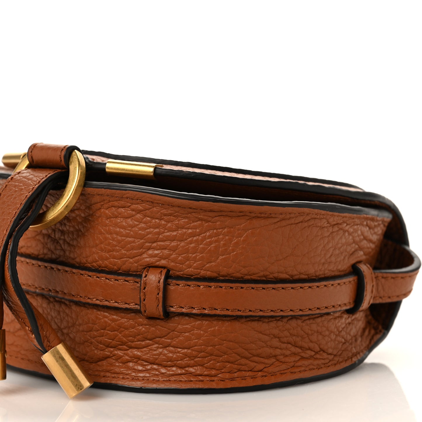 Calfskin Nano Marcie Saddle Bag Tan