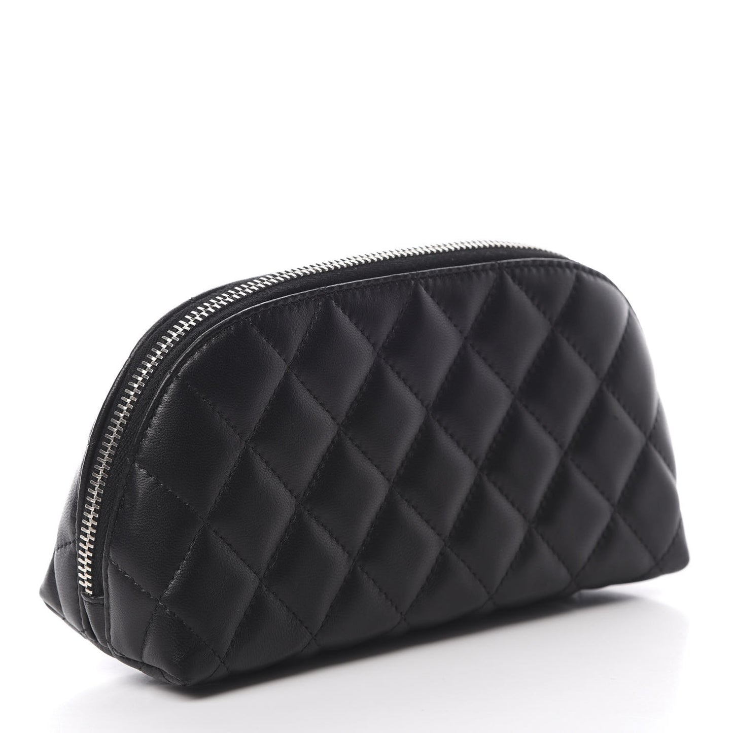 Lambskin Quilted Cosmetic Case Black