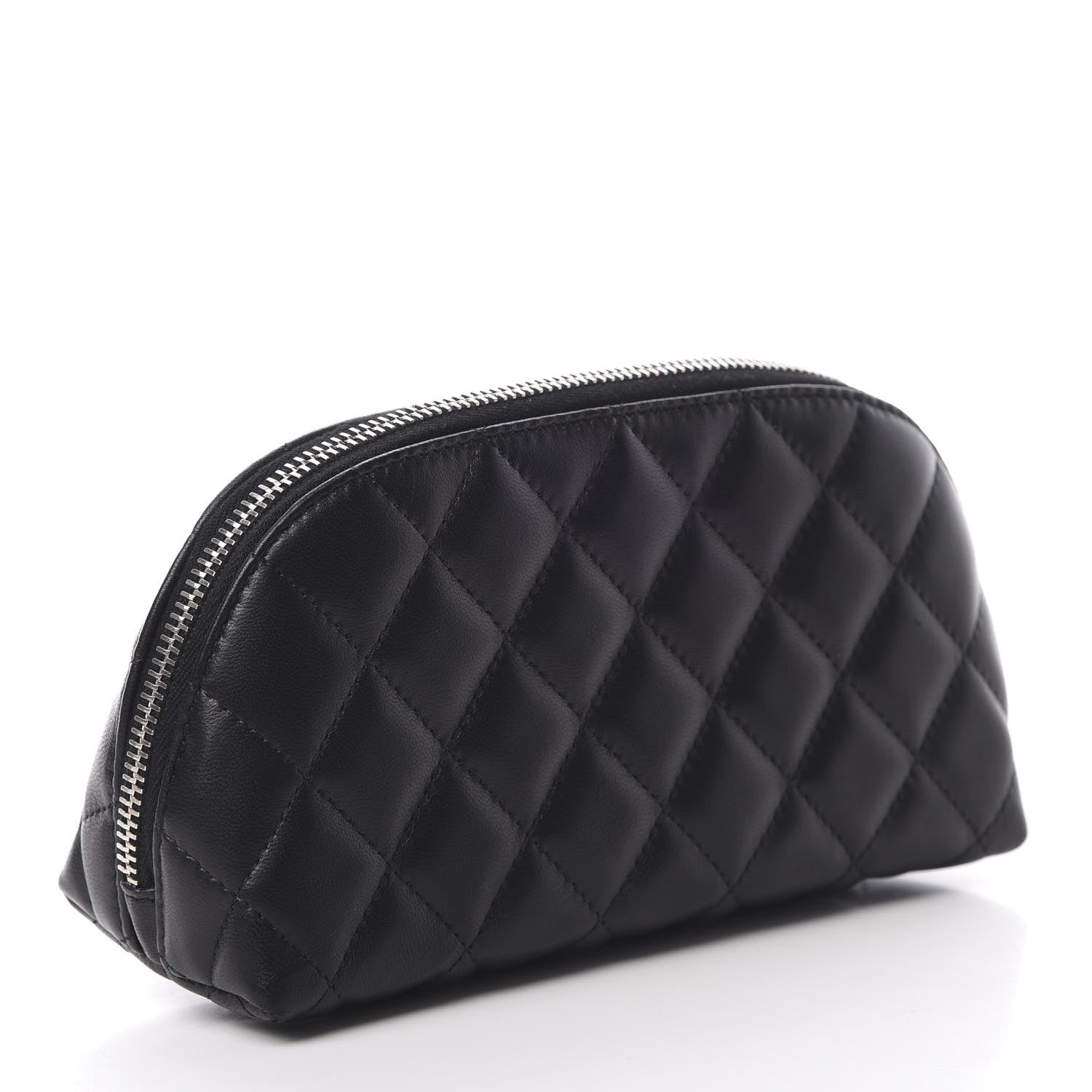 Chanel Lambskin Quilted Cosmetic Case Black 3 of 8