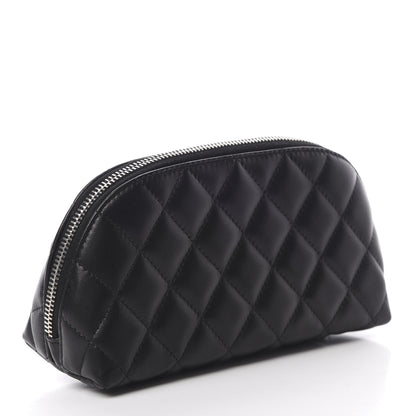 Chanel Lambskin Quilted Cosmetic Case Black 3 of 8