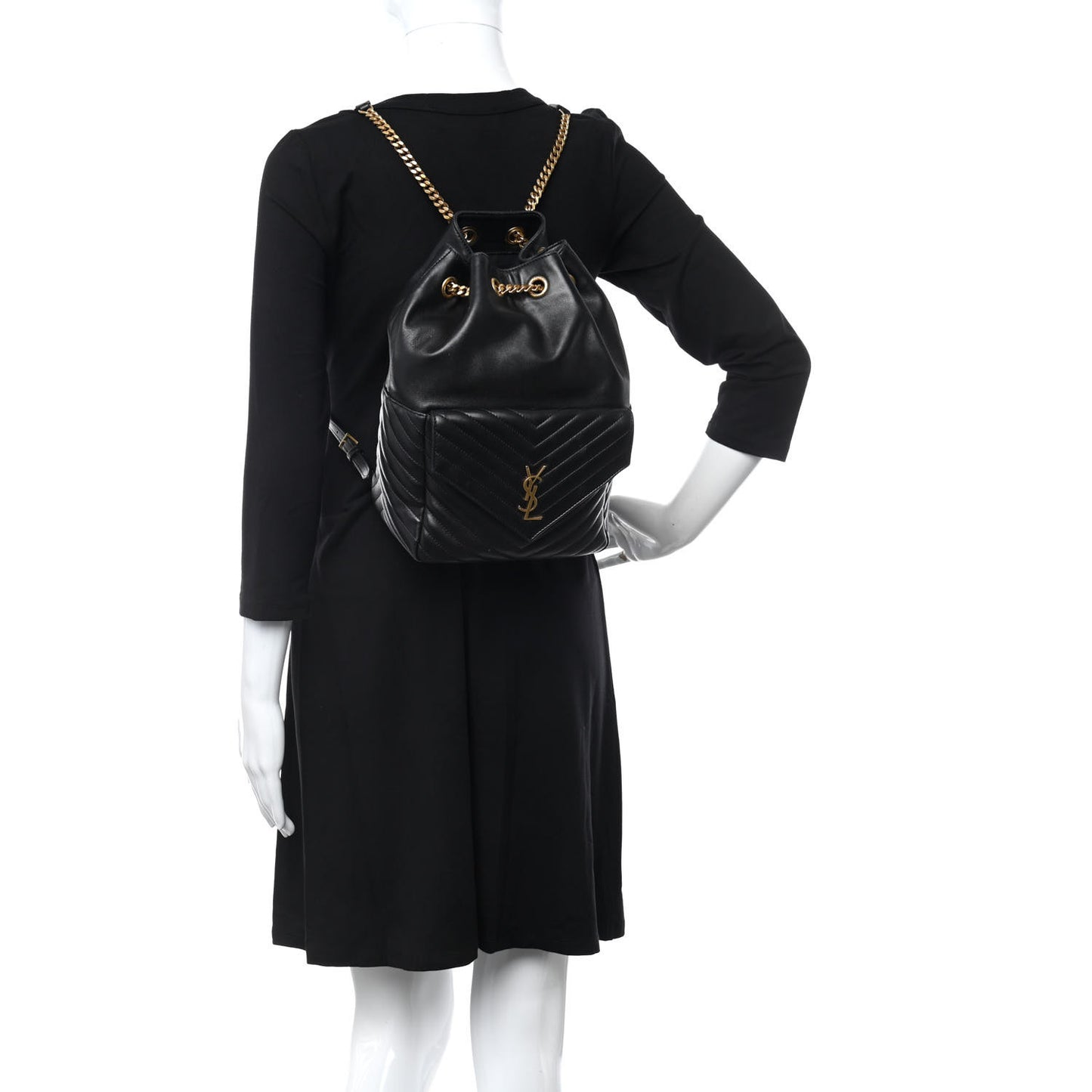Lambskin Matelasse Monogram Joe Backpack Black