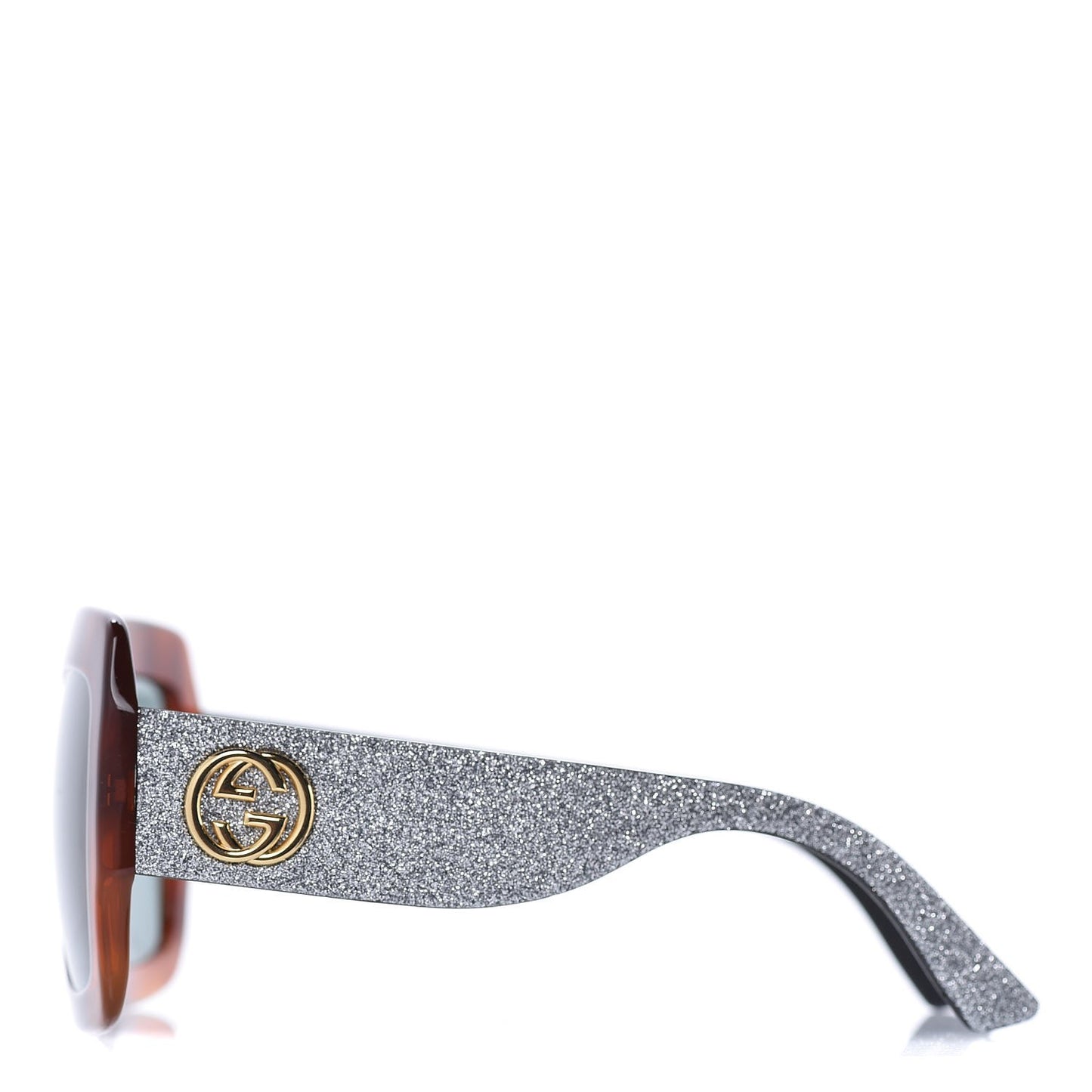 Square Frame GG0102S Sunglasses Glitter Silver Multi