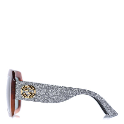 Gucci Square Frame GG0102S Sunglasses Glitter Silver Multi 4 of 8