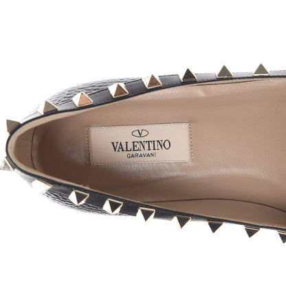 Valentino Garavani Pebbled Calfskin Rockstud Ballerina Flats 36.5 Black 7 of 12