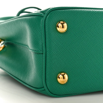 Prada Saffiano Lux Mini Galleria Double Zip Tote Biliardo 7 of 9