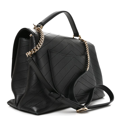 Chanel Grained Calfskin Chevron Stitched Medium Chic Top Handle Flap Black 3 of 10
