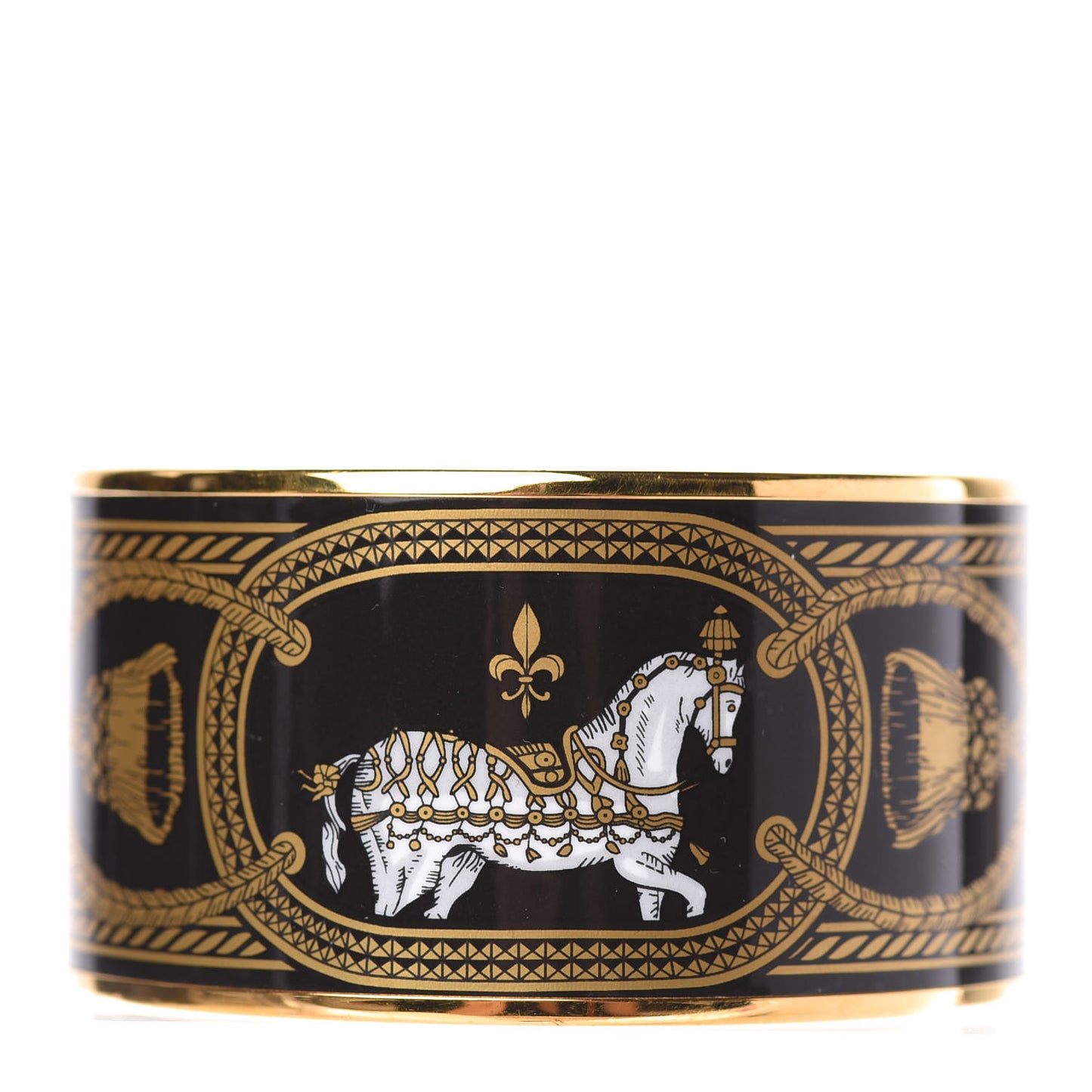 Enamel Printed Grand Apparat Extra Wide Bracelet 65 Black