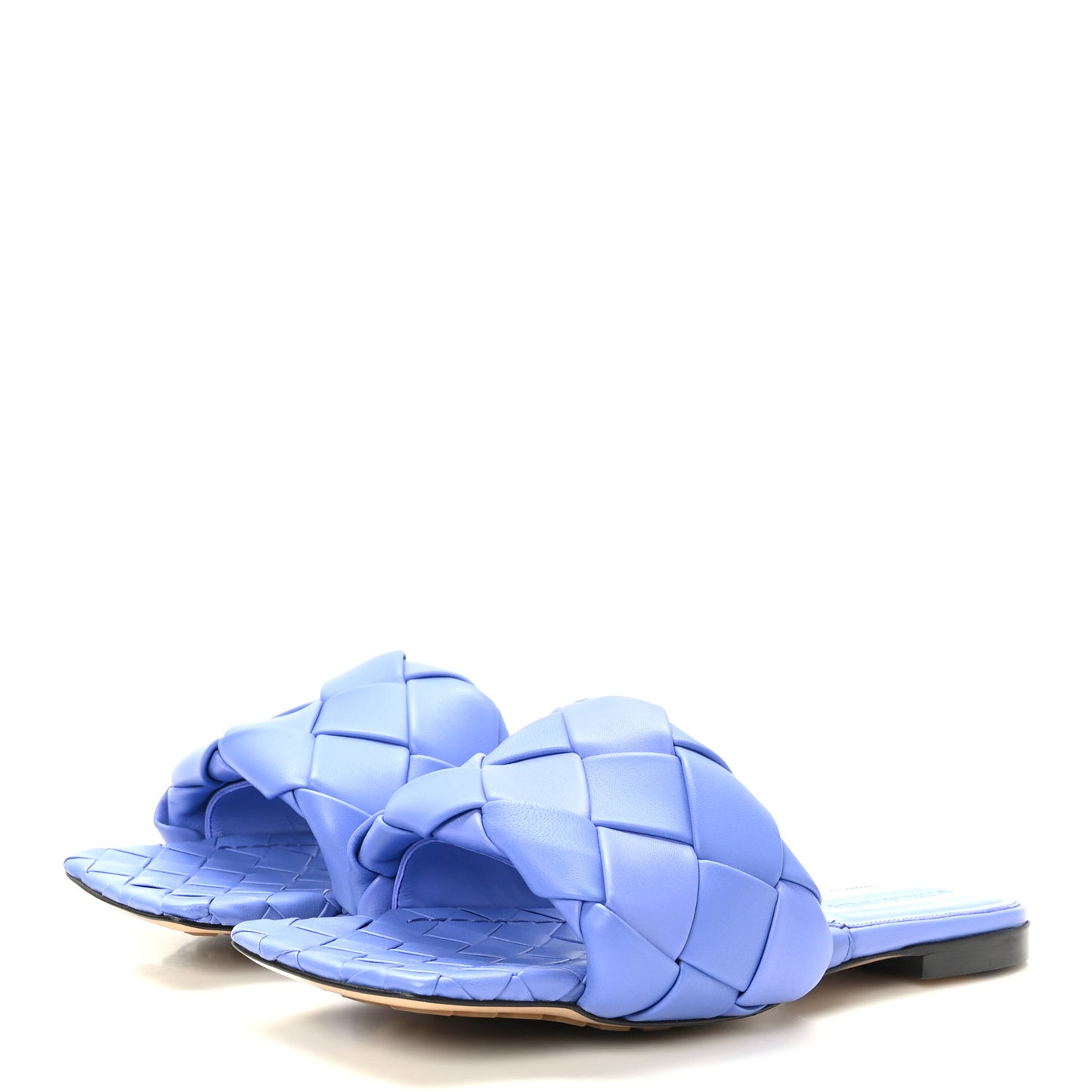 Nappa Maxi Intrecciato Lido Flat Sandals 40 Indigo