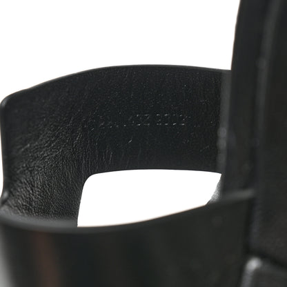 Hermes Goatskin Elda Espadrille Wedge Sandals 39 Black 6 of 9