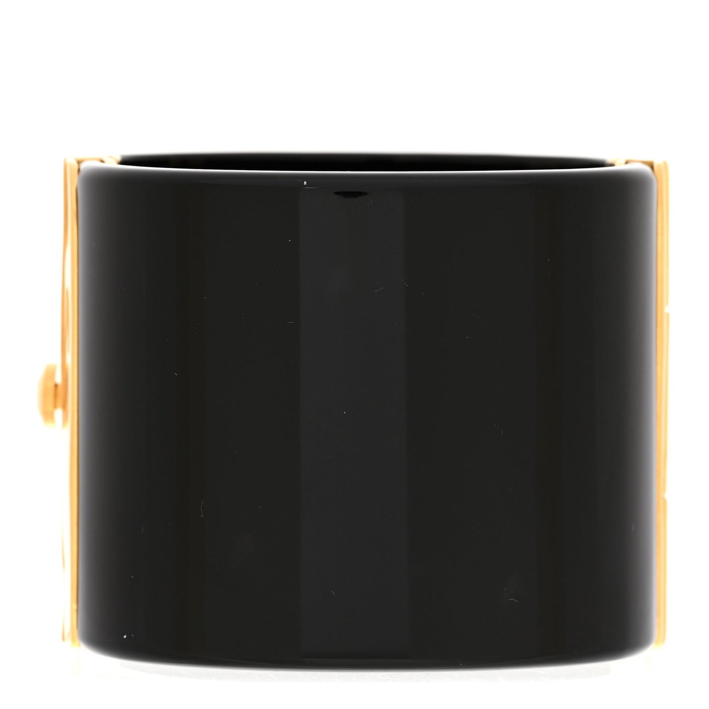 Resin CC Paris Button Cuff Bracelet Black Gold