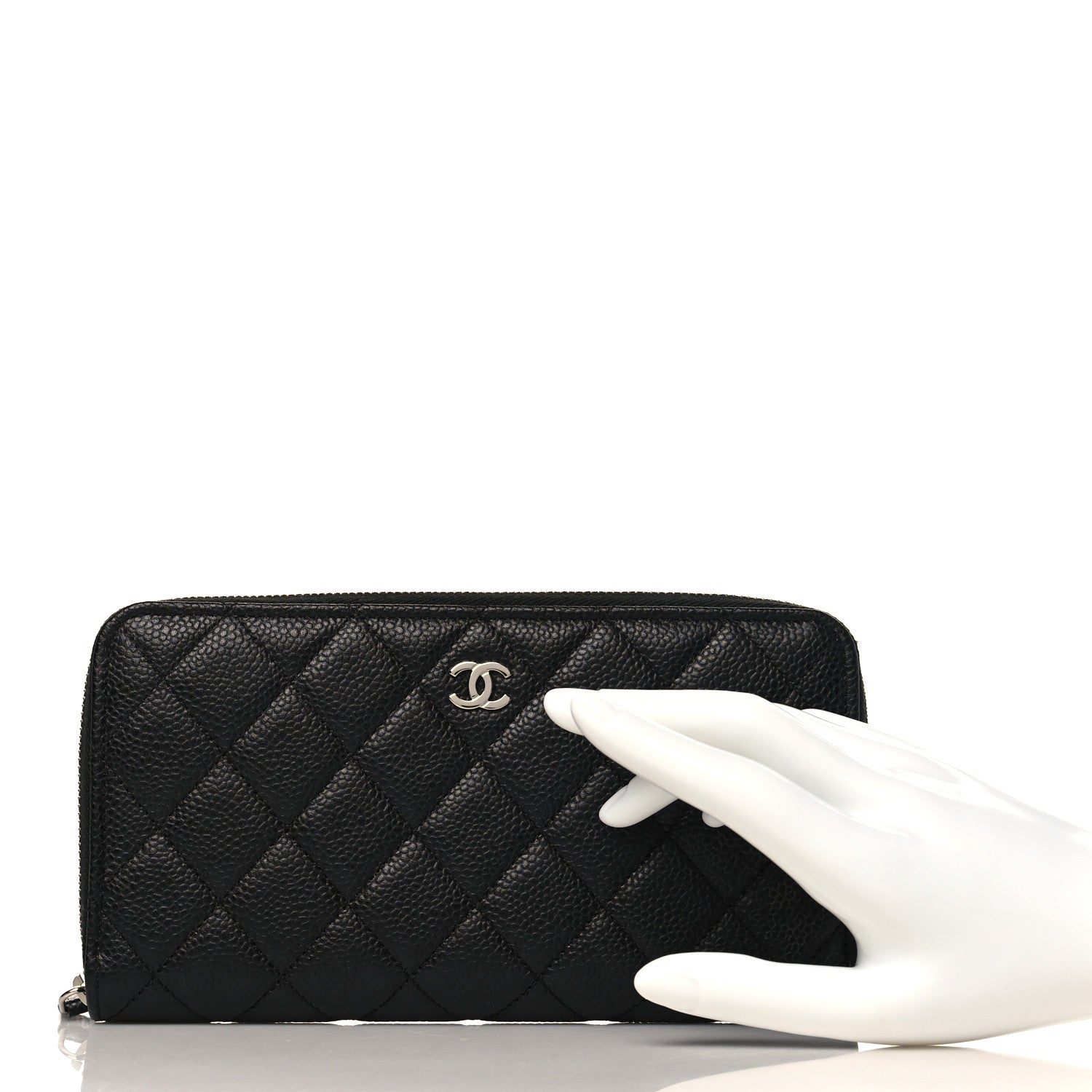 Chanel Caviar Quilted Large Gusset Zip Around Wallet Black 2 of 10